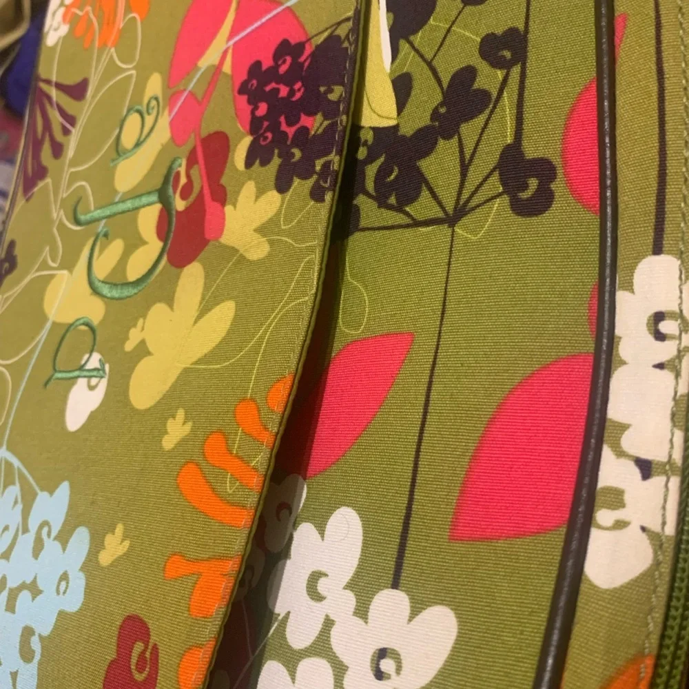 Initials Inc. Floral Green and Multicolor Monogrammed Laptop Bag